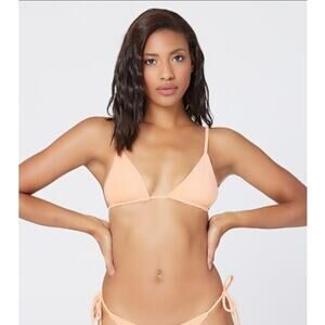 L*Space Brittany Triangle Bikini Top in Tangy Terry Orange Size Medium NWT